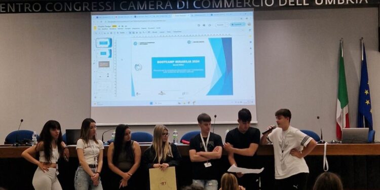 Bootcamp Mirabilia, un momento della giornata conclusiva alla Camera di commercio dell'Umbria