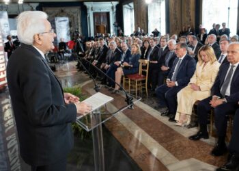 Il presidente della Repubblica Sergio Mattarella durante il discorso in occasione della celebrazione del "Giorno della Memoria" (foto di quirinale.it)