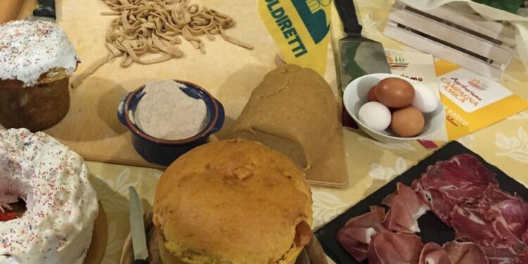 I prodotti tipici umbri nella tavola di Pasqua "apparecchiata" da Coldiretti