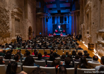 Il Festival Internazionale del Giornalismo di Perugia, in un momento della scorsa edizione nello scatto di Andrea Marchi (foto tratta dafestivaldelgiornalismo.com)