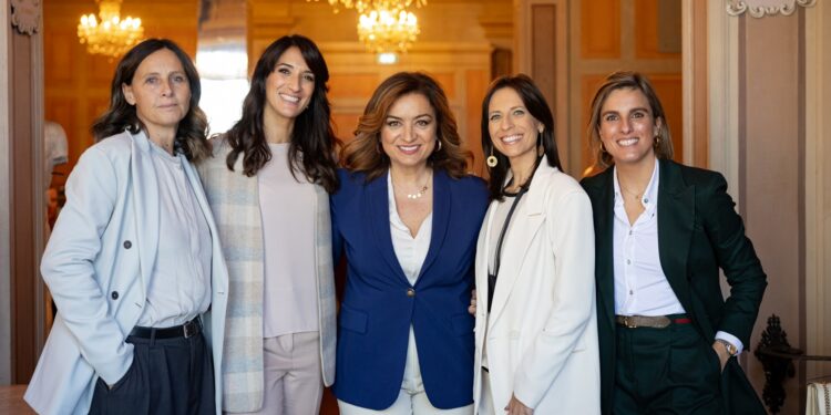 Le imprenditrici della rete “UMBRE” Federica Angelantoni, Ilaria Baccarelli, Ilaria Caporali, Cristina Colaiacovo e Michela Sciurpa