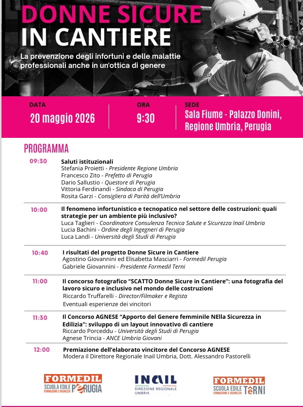 Donne sicure in cantiere, il programma dell'evento